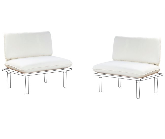 Conjunto de fundas de cojín de exterior FRASCATI Blanco crema - Conforama Descuento