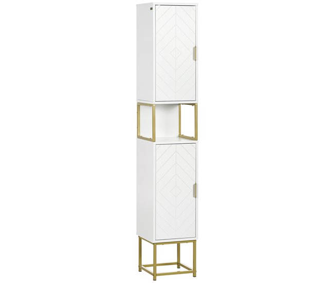 d9bffe8ce75241b5dee64e5da447ef1602bee730_734dbedc7cc14939af04f1ef75cf0e3d Máxima Calidad kleankin Columna de Baño Mueble Auxiliar de Baño Armario de Baño con 2 Puertas Compartimiento y Estantes Ajustables Antivuelco Estilo Moderno 30x30x170,7 cm Blanco - Conforama