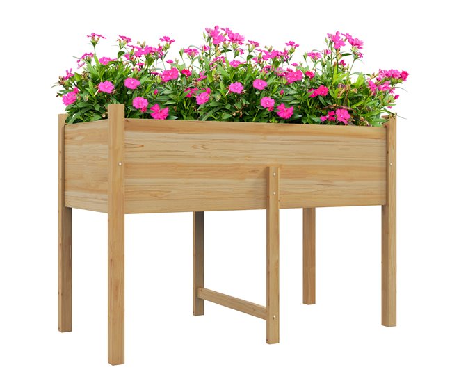 da0bd123370a25642ae85ed55fe6279551c18e06_7ba3afb1d1a642dda17b772a05e869ed Outsunny Mesa de Cultivo de Madera Huerto Urbano Elevado 115x55x80 cm Jardinera de Cultivo con Tela no Tejida para Cultivo Plantas Flores Verduras Natural - Conforama Compra Ahora
