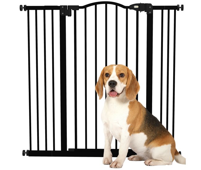 dd4677296613c45663a721a3ddd58fed7fb05ec3_afb2dac105d448bc8565b20ba5018d38 Nuevo Modelo PawHut Barrera de Seguridad para Perros Extensible 74-100 cm para Puertas y Escaleras Puerta de Seguridad para Mascotas con 2 Extensiones 7/14 cm Montaje a Presión y Doble Bloqueo Negro - Conforama