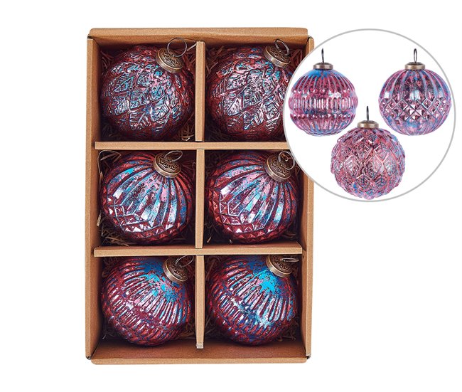 dd6116247e1e1ab59adb39905454636c441aeeca_6f02d79586eb4bc292b85dda45feff4f Solo Hoy Conjunto de 6 bolas de Navidad ASTRAL Vidrio Rosa - Conforama
