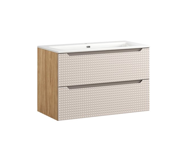 dd8988122800c742b197678d06c1697b7273bc77_f490297137cb4e13ab4bc0898fba0982 Mueble lavabo individual encastrado 90cm Mallory Beige y madera - Conforama Oferta