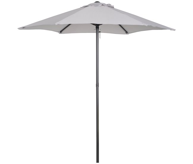 Ordena Ya Outsunny Sombrilla de Terraza Exterior Ø2x2 m Parasol de Terraza Exterior con Techo de Ventilación y Poste Desmontable de Aluminio Sombrilla para Jardín Patio Gris Claro - Conforama