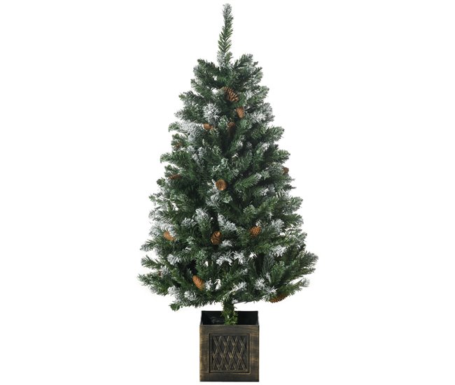 e11c163b054beee35e21a2015671207a73af1b37_e86f83eae49a403390d2694cf02fe1a8 Alta Calidad HOMCOM Árbol de Navidad Artificial con Maceta 120 cm Árbol de Navidad Nevado con 328 Ramas 20 Piñas y Soporte Metálico Decoración Navideña para Interiores Verde - Conforama