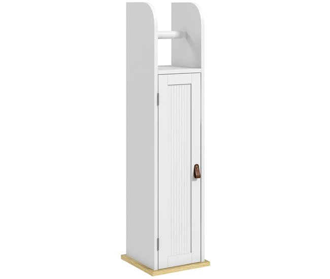 e1af41001bb2c0f6af98fefe0fec8a9a25a99638_ea98d9fea56b476b827cf2d50bf5a173 Envío Inmediato kleankin Columna de Baño Armario de Baño con Compartimento Abierto Puerta 2 Estantes Ajustables y Portarrollo Estilo Moderno 20x20x80 cm Blanco - Conforama
