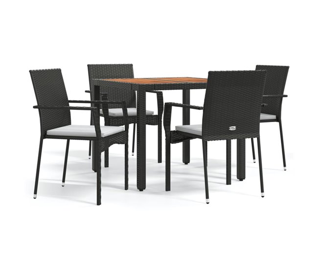 e1c4aa4f755f8082d65a6ad7335afeac49c5a40b_332f946c7ea745fb853e2781628d6dd8 Set de muebles jardín 5 pzas con cojines ratán sintético negro - Conforama Edición Limitada