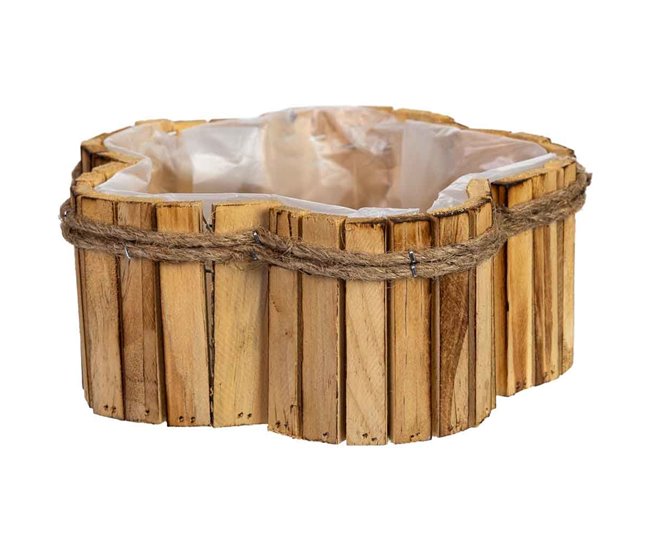 Cesto con forma de flor de madera 21x21x9h cm - Conforama Pedido Al Por Mayor