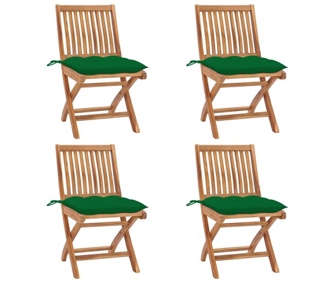 e3f2ca37c6f2d3124f317ee486131664d5531cc7_da418e693fc94a80806d9ced03eb3e0c Tendencia Sillas de jardin plegables 4 unidades madera maciza teca con cojines - Conforama