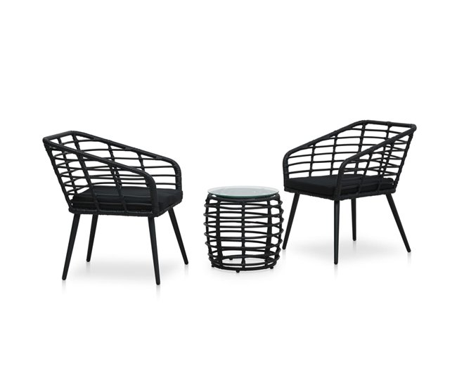 e406e4fc6dd2e774bbdd3542ce16bacd94be9dcb_e7143390973e4e2aaf5e306470beae1d Precio Reducido Set de mesa y sillas de jardín 3 piezas ratán sintético negro - Conforama