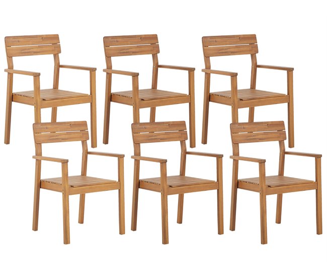 e50ca525f9d2525f1bbddbc005842114072f3dbe_11f9c35f60e1473787502dc32faf152c Conjunto de 6 sillas de jardín FORNELLI Madera de acacia Marrón - Conforama Descuento