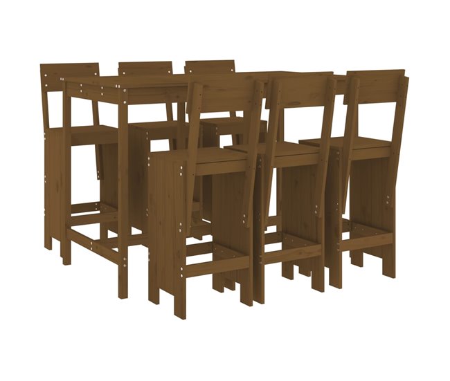 e52b972d933b63ddf0d6e8aea5e46d3adc3fb703_d03bf2ef4a264508b3a5218b0be75e21 Set de mesa y taburetes altos jardin 7 piezas madera maciza pino - Conforama Exclusivo