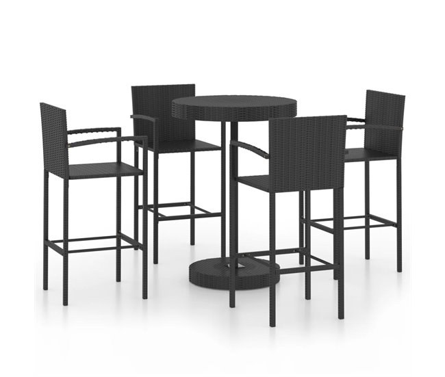 e5486405c4811c373f80dcff08c6f36797556410_c1041670897541cda5fa96cc85dd65ef Artesanal Conjunto de bar para jardín 5 piezas ratán sintético marrón - Conforama