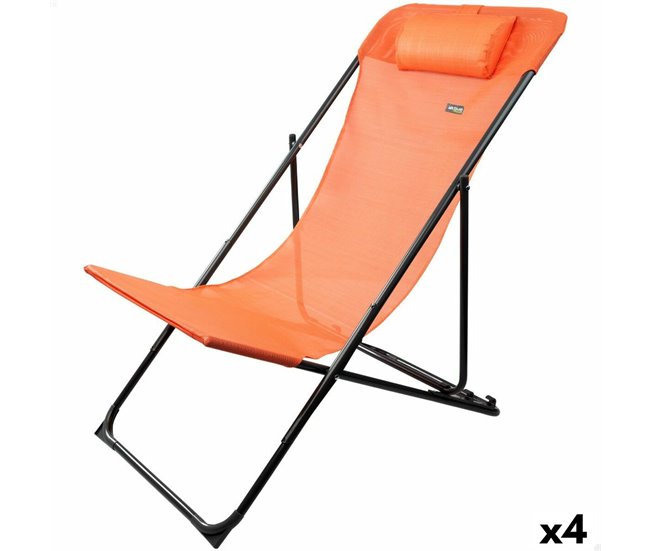 Descuento Tumbona reclinable Aktive Azul 53 x 87 x 78 cm (4 Unidades) - Conforama