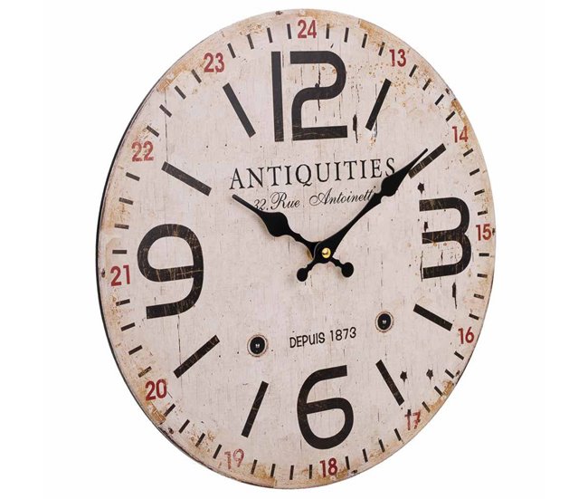e8256b167644677c5a05fbd5982b4331762e093e_780f334af40e4266adef72ab5177d974 Más Vendido Reloj de pared de madera tiene un acabado en blanco, un diámetro de 34 centímetros y un grosor de 2 centímetros - Conforama