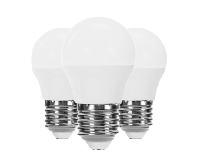 ec171ba51054b30b6e63fec1928e041a7083860d_d527f688d7724fe28890f6b552077de4 Pack 3 Bombillas LED Esférica E27 6W Equi.40W 470lm 15000H Blanco Frio Primer Leader - Conforama Mejor Precio