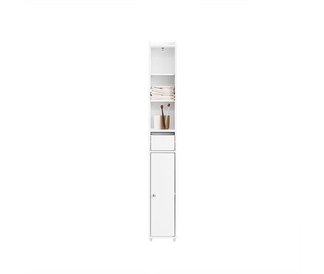 Rebajas SoBuy Mueble de Baño Columna Almacenamiento 20x20x145cm Blanco BZR34-K-W - Conforama