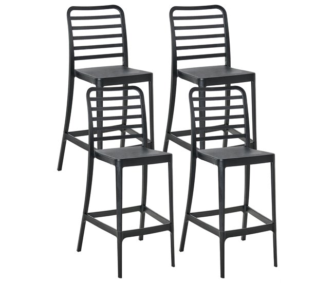f2dc38a41e7eea05168596303f6ce0ca46683146_9e693442d490452688e4ece4f61729d1 Conjunto de 4 sillas de bar SECEDA Material sintético Negro - Conforama Exclusivo