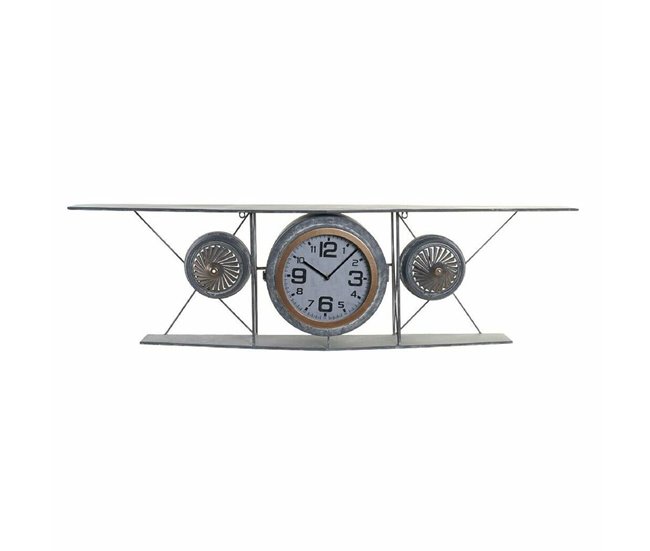 f38eec3d907d30c3087858d8b03943c142a20cb8_4e316dbc4a60463fb709ec5b43548066 Reloj de Pared DKD Home Decor Cristal Hierro Avión Madera MDF Gris oscuro (120 x 21 x 33.5 cm) - Conforama Más Vendido