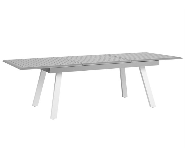 f64fa9b7b9ea4ae55de043e18f0adc611fe551bf_8e7c308554c4457b93ca76137e4d7419 Promoción Mesa de jardín extensible PERETA 175/255 cm 100 cm Metal Gris claro - Conforama