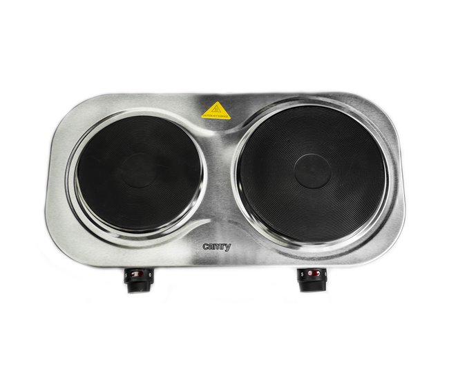 f911e9853d19c3698cc530b1fb99bd768ff630e4_cc07a37b21314c86814db6196c88d9cc Camry CR6511 Hornillo Eléctrico Doble, Zona Cocinado 18,5 - 15.5 cm, 2 Termostatos Regulación Continua, 1500, Plata - Conforama No Te Lo Pierdas