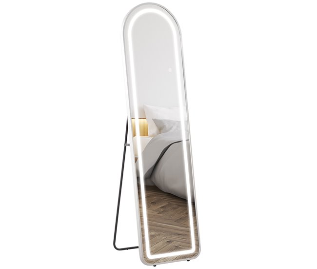 fa04675052022c91ca6d94f618c316374433a2f4_6a0db64ca1bd400888a3581a15a08146 Gran Oferta HOMCOM Espejo de Cuerpo Entero con Luces LED 150x40 cm Espejo de Pie o de Pared con Marco de Aleación de Aluminio Iluminación de 3 Colores Función de Memoria y Táctil Inteligente Plata - Conforama