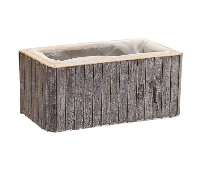 Cesto Rectangular de madera gris 25.5x14.5x11 - Conforama Oferta Flash