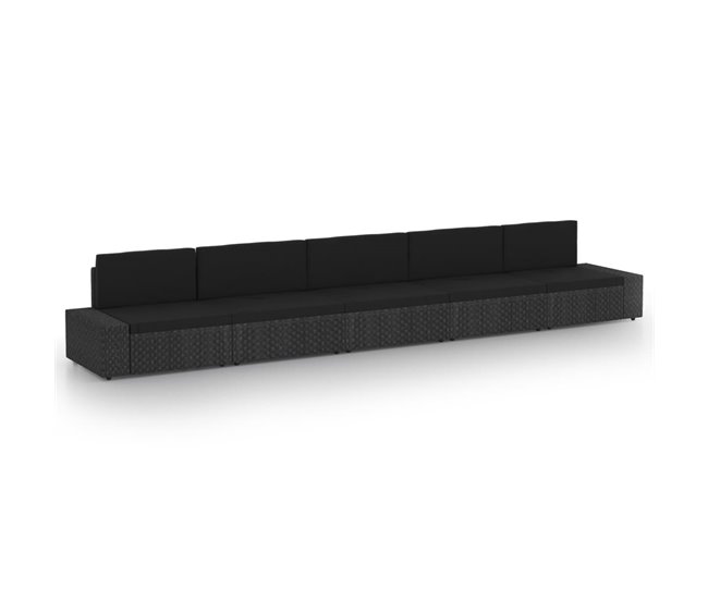 fa657bfa171f7a18ddfeba9d3d95cef75d6a729d_a613a3b47db2486ca759bb024882a24c Mayoreo Set de muebles de jardín 5 pzas ratán sintético y cojines negro - Conforama