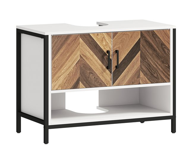 fad12878348581e96e07e515f30c43eca1d08193_f560cbf9bb5c4c62850a94b581083915 Mejor Precio HOMCOM Mueble bajo Lavabo Mueble de Lavabo con Pie Mueble de Baño con 2 Puertas Patrón en Espiga y Compartimento Abierto para Lavabo con Pedestal o con Pie 80x40x60 cm Crema y Nogal - Conforama