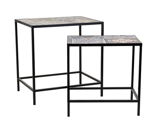 fc8e4373ef7dbb979621c66a5da1ffe9a28e0611_5cd5064a5491446db43cd2e9a5f796e5 Set 2 soportes de mosaico y metal negros - Conforama Precio De Fábrica