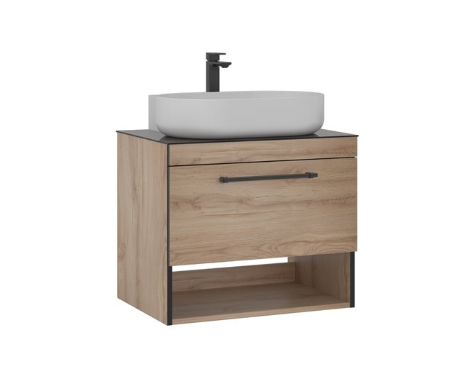 fd636bdc0fa47bc4f8ef2d4336e27dc290505975_b0954596a7b24a9abb30cc6353644a83 Precio Reducido Conjunto de MuebleKNIDOS de Baño de 1 Cajon con Lavabo y Espejo con aplique de luz de 90 cm Roble - Conforama