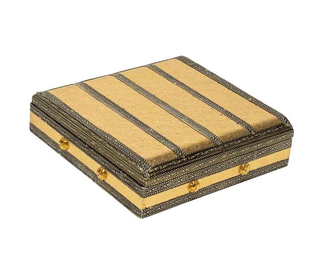Económico Joyero de metal repujado dorado 20x20x5 - Conforama