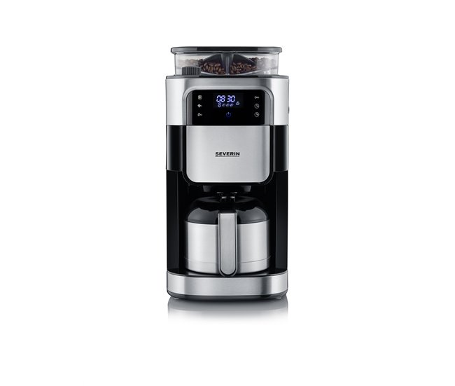 022346838d032953745a834c603e7f73a18cd96c_725b16d41df74649ad02d1bf179e3ac1 SEVERIN - Cafetera de goteo con molinillo para 10 tazas, Cafetera de filtro / Cafetera americana con jarra de cristal de 1l, pantalla LED con temporizador, Acero inoxidable / Negro, KA 4813 - Conforama Venta Final