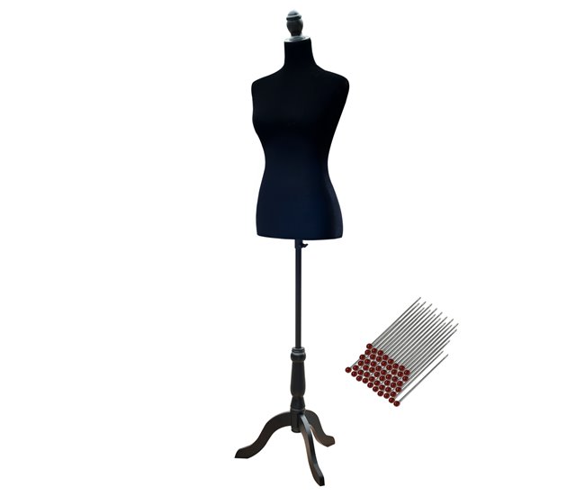 0a071e83f278d6a55763596c7a6155d36f2114e6_72bb2ce6fce0458faa41d6cb19c9c638 HOMCOM Maniquí de Costura Maniquí Mujer Ajustable a 130-168 cm con Trípode de Madera 50 Alfileres de Colores para Fotografía de Moda Exposición de Prendas Negro - Conforama Artesanal