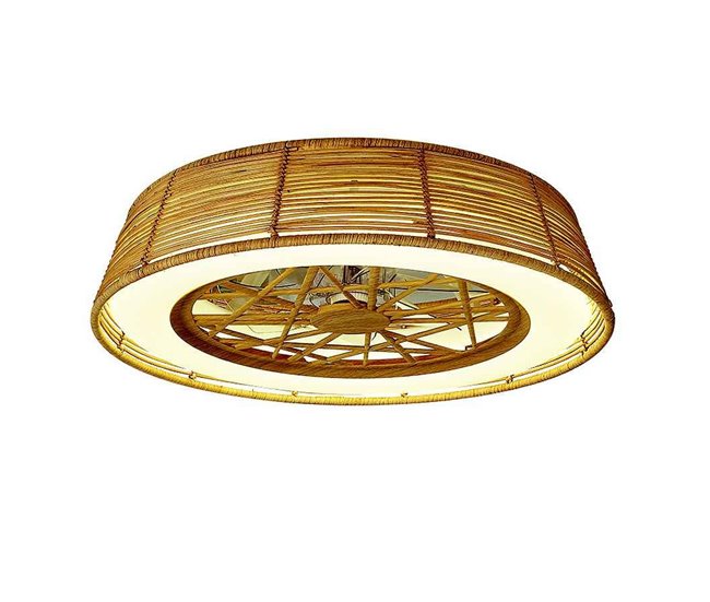 Hecho A Mano ventilador de techo acrilico color beige serie indonesia 63cm - Conforama