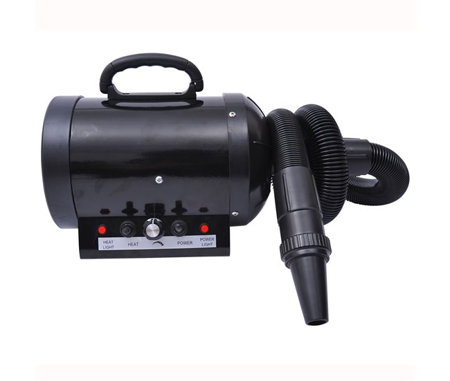 PawHut Secador de Pelo para Perros 2800W Secador para Mascotas con Temperatura y Velocidad del Viento Ajustable 3 Boquillas Tubo Flexible 2,1 m y Asa Portátil 40x16x20 cm Negro - Conforama Artesanal