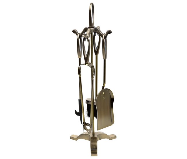 Set 5 herramientas para la chimenea de metal cobrizas - Conforama Mejor Calidad