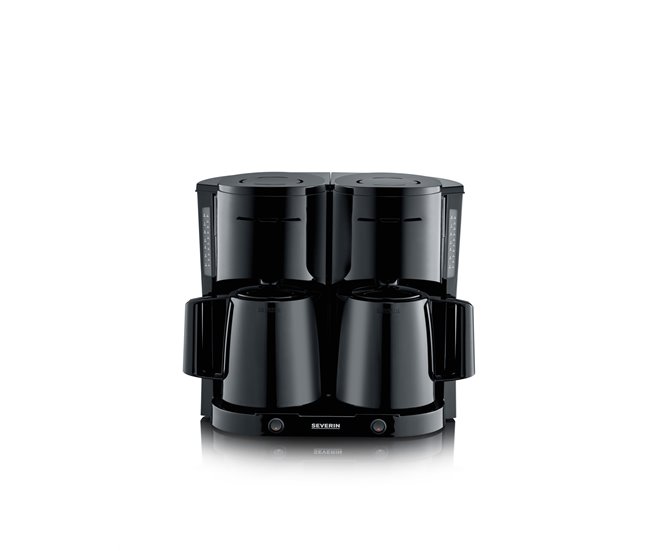 75ae088b6b4f6f5cc206b0693bc96ab506bf40bb_2ea2ada7c2ed4bfaac36a1ce86554dd3 SEVERIN - Cafetera de goteo Duo para 16 tazas, Cafetera de filtro / Cafetera americana con 2 jarras termo, desconexión automática, Negro, KA 9315 - Conforama Tendencia