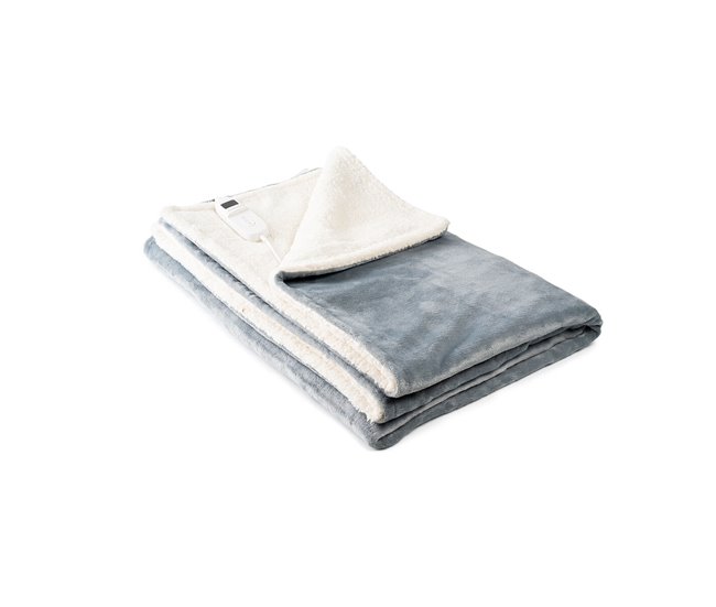 Manta Eléctrica Heklet InnovaGoods Blanco Gris 130 x 180 cm 160 W - Conforama Garantía De Devolución De Dinero