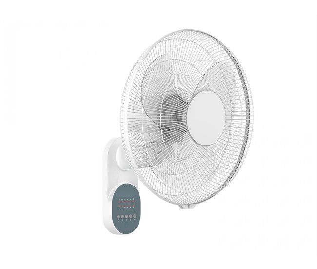 8b70cb8e0c85a23690a7329895c2a402e8af8c1c_aaf91f39fa8742d9a0b936eeefe36688 Moderno Ventilador de pared con oscilación automática. Incluye panel electrónico con 3 velocidades, 3 modos y temporizador. - Conforama