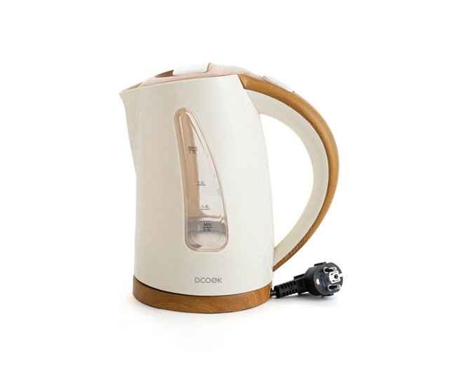 Hervidor de agua Baltic Dcook 2200W base rotativa blanco/natural 1,7L - Conforama Moderno