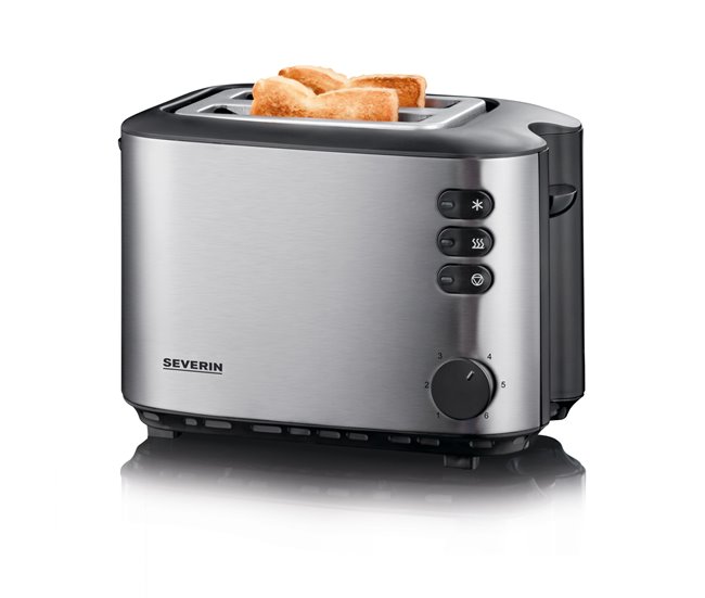 cb5d76e3daf82d9aaa6b3f1e6a8e49fe642cc6d8_9cad0aca768f49ea87c71d08e9b91eb3 SEVERIN - Tostadora automática, Incluye Soporte para Tostar Panecillos, 2 Ranuras Cortas, 850 W, Acero Inoxidable/Negro AT 2514 - Conforama Tendencia