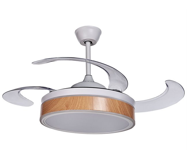Mayoreo Ventilador de techo con luz FREMONT con mando Blanco - Conforama