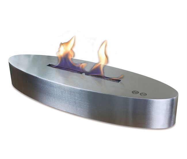 e8695ca6bd69aab6069f3871af029d9ff7d055b4_e6757362fd5c44d8a6fcea0b36cb6419 Solo Por Tiempo Limitado Chimenea de etanol con base ovalada fabricada en acero inoxidable. gran potencia calorífica y 3L de capacidad. No genera humos. olores ni cenizas. - Conforama