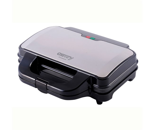 Precio Reducido Camry CR3054 Sandwichera, 2 Sandwiches XL, Placas Antiadherentes, Termostato, Acero Inoxidable, Compacta, 1300, Negro/Plata - Conforama