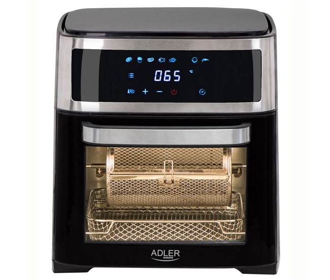 ec43dcb318f542d3f057f091b590616bc77c5b9f_9c5b2c414fb1447e8f505bd1b9b13823 Precio De Oferta Adler AD6309 Horno Freidora de Aire Caliente 13 L sin Aceite 8 Programas Temporizador, Temperatura 40–200°C, 2500, Negro - Conforama