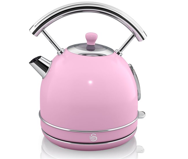 Entrega Rápida SWAN SK14630PNEU Retro Hervidor Agua Eléctrico, 1,8 L, Resistencia Oculta Acero Inoxidable, sin BPA, Inalámbrico, 3000, Rosa - Conforama