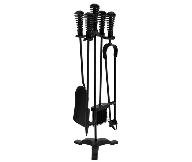 f89bb0dc3b27b901a236f54e01300974731905ce_4ef72a83ff3c47e89d763687afd2cace Set 5 herramientas de metal para la chimenea de metal negras - Conforama Original