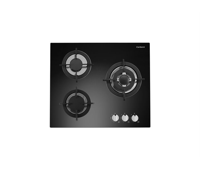 fbe1cb2764f0e0ddc72fd2c5b42669a8b434aca7_112976_Foto_PLacas_Gas_CPCGY2303N_1000x667 Promoción Placa cristal gas CORBERÓ CPCGY2303N 3 zonas 60cm negro - Conforama
