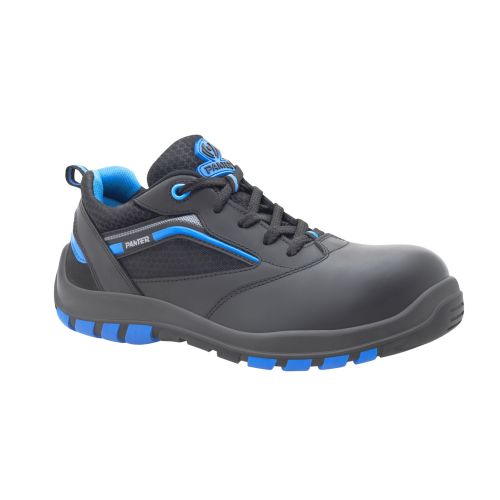 129457 Zapato seguridad s3+ci+hi+src suela pu/tpu puntera plastica 41 piel flor natural negro/azul oslo panter Barato