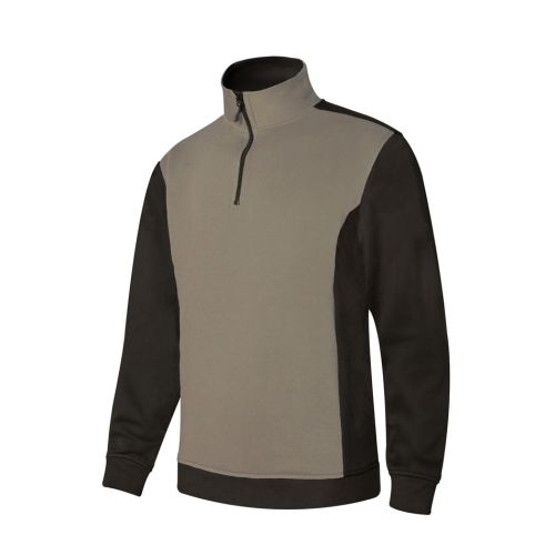 Sudadera trabajo media cremallera m 65%poliester 35%algodón beige/negro p105703 Garantía Incluida